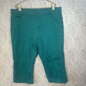 Basic Editons Womens Blue Capris Size 20W High Rise‎ 20 Inch Inseam